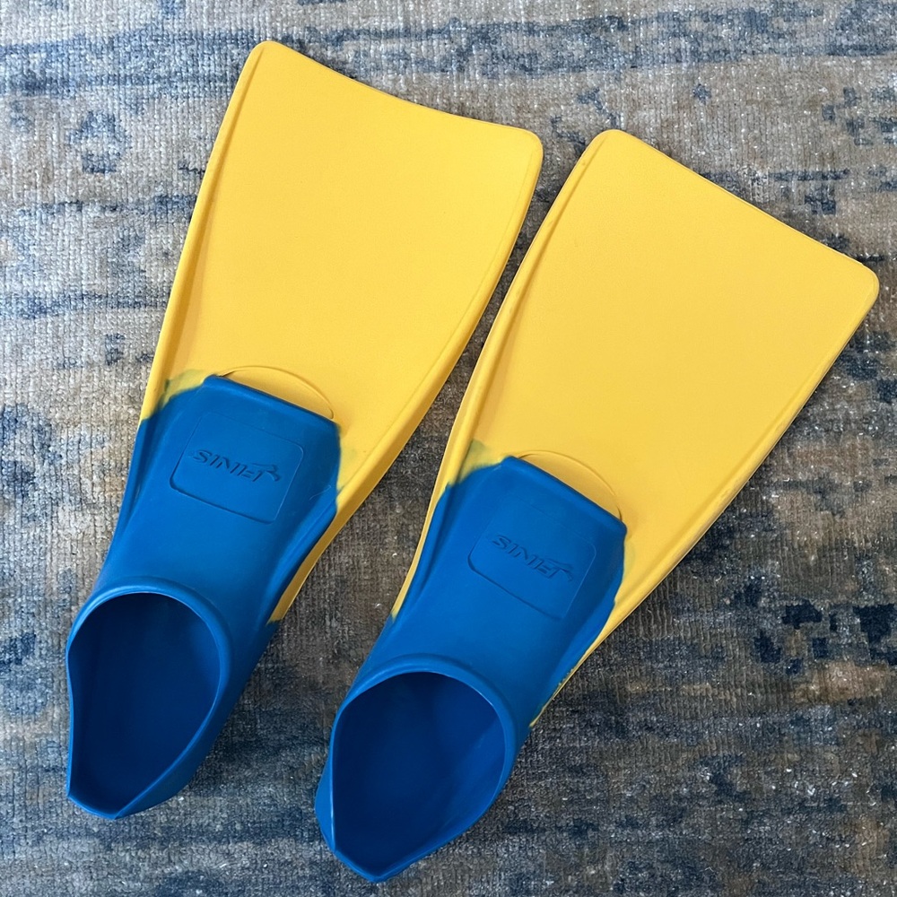 Yellow & Blue Swim Fins